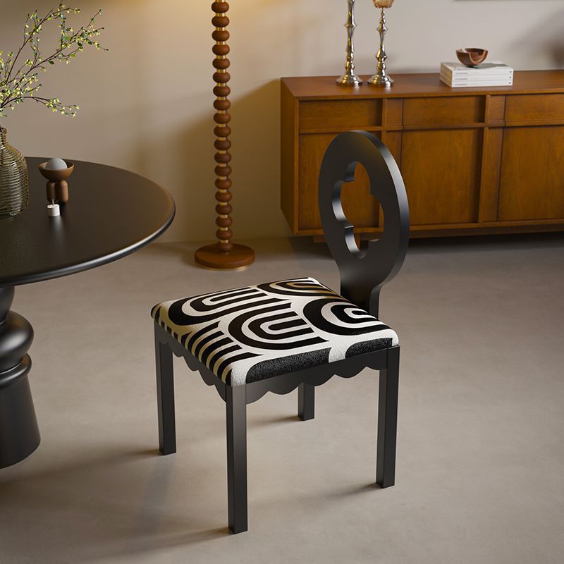 French Clover Flannelette Steel Dining Chair