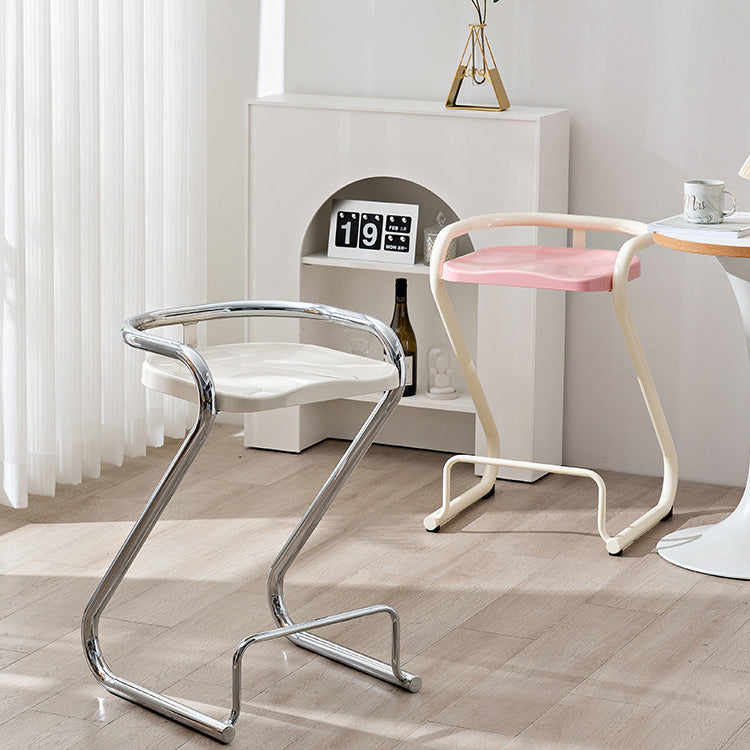 Nordic Iron Geometric Bar Stool — Black - Black