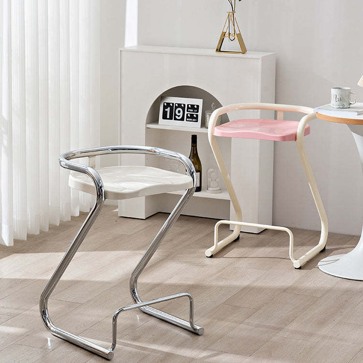 Nordic Iron Geometric Bar Stool — Black - Black