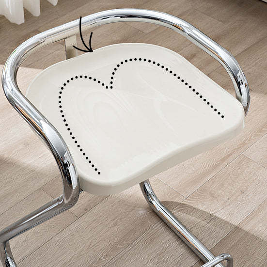 Nordic Iron Geometric Bar Stool — Silver - Black