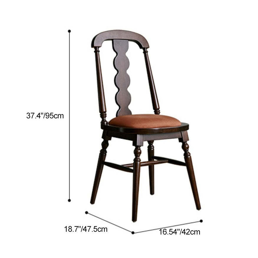 French Flannelette Solid Wood Armless Dining Chair