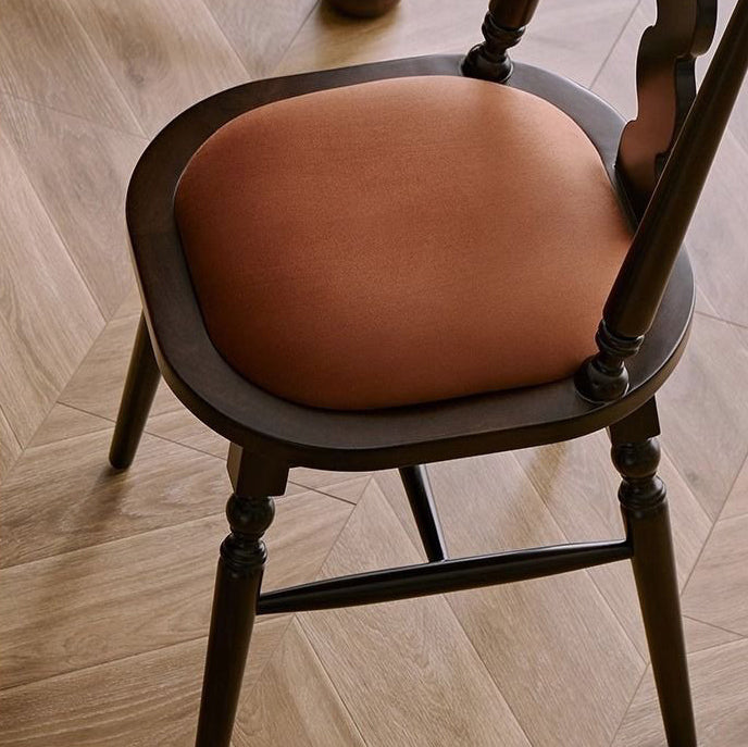 French Flannelette Solid Wood Armless Dining Chair