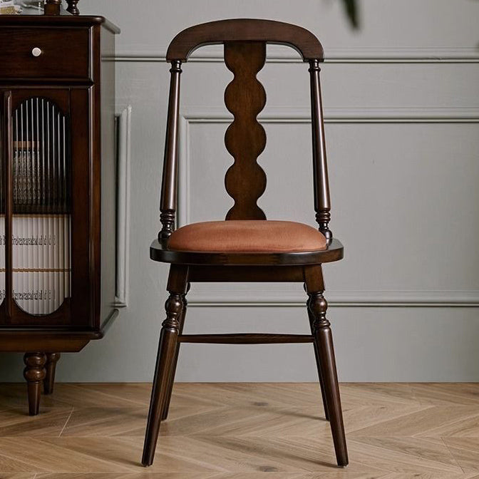 French Flannelette Solid Wood Armless Dining Chair