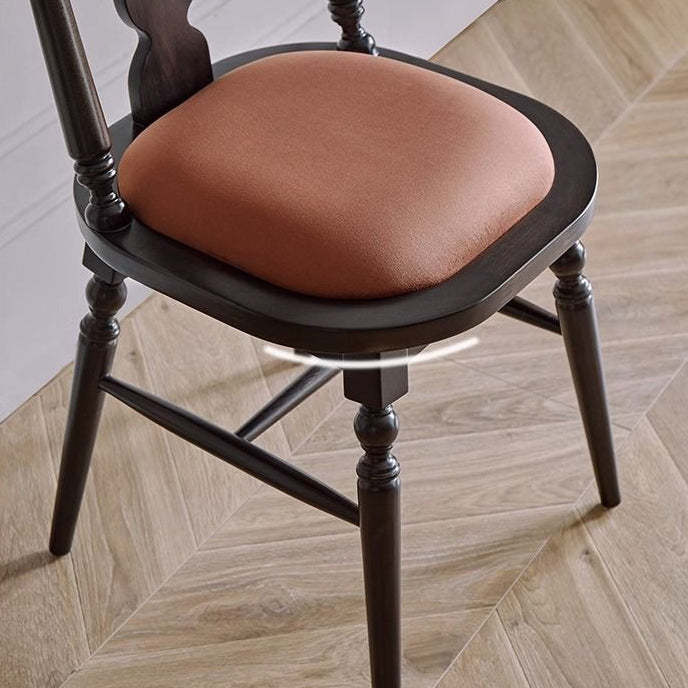 French Flannelette Solid Wood Armless Dining Chair