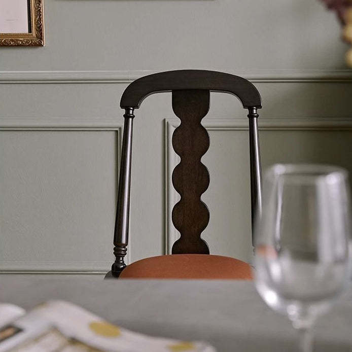 French Flannelette Solid Wood Armless Dining Chair