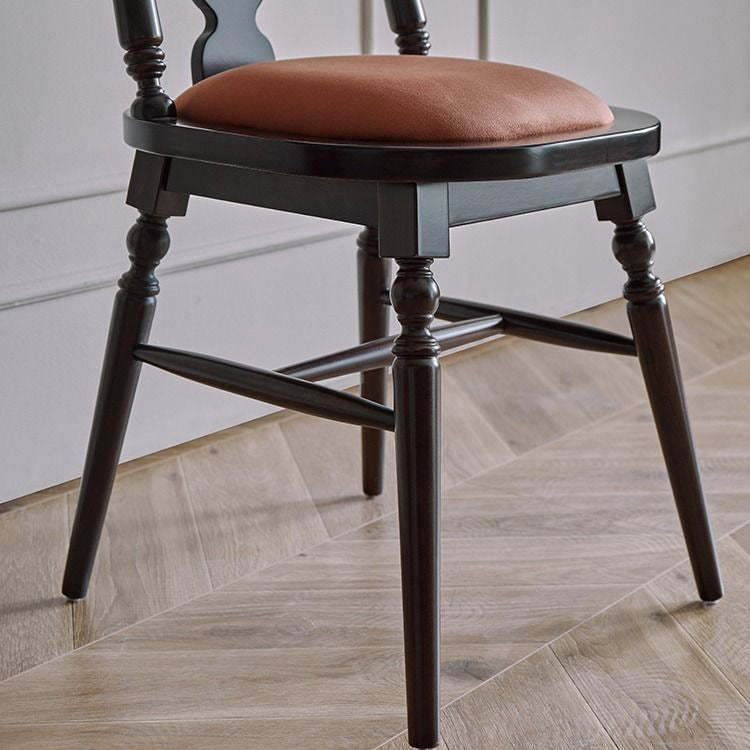 French Flannelette Solid Wood Armless Dining Chair