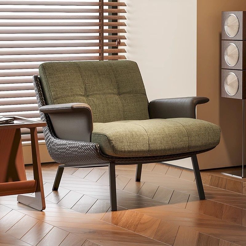 Retro Cotton Steel Leather Sofa
