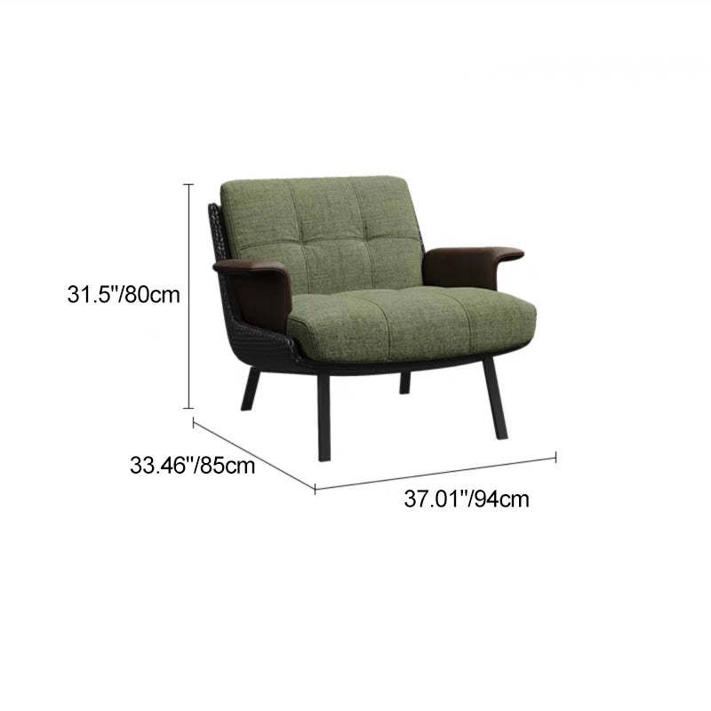 Retro Cotton Steel Leather Sofa