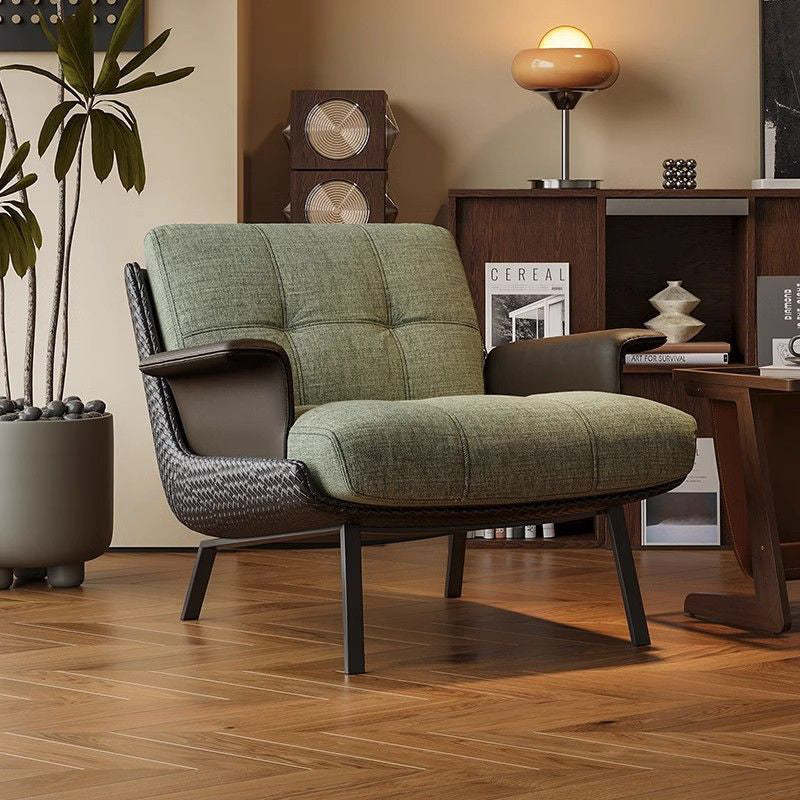 Retro Cotton Steel Leather Sofa