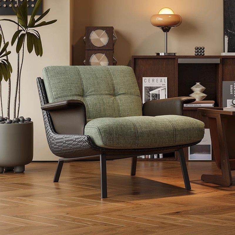 Retro Cotton Steel Leather Sofa