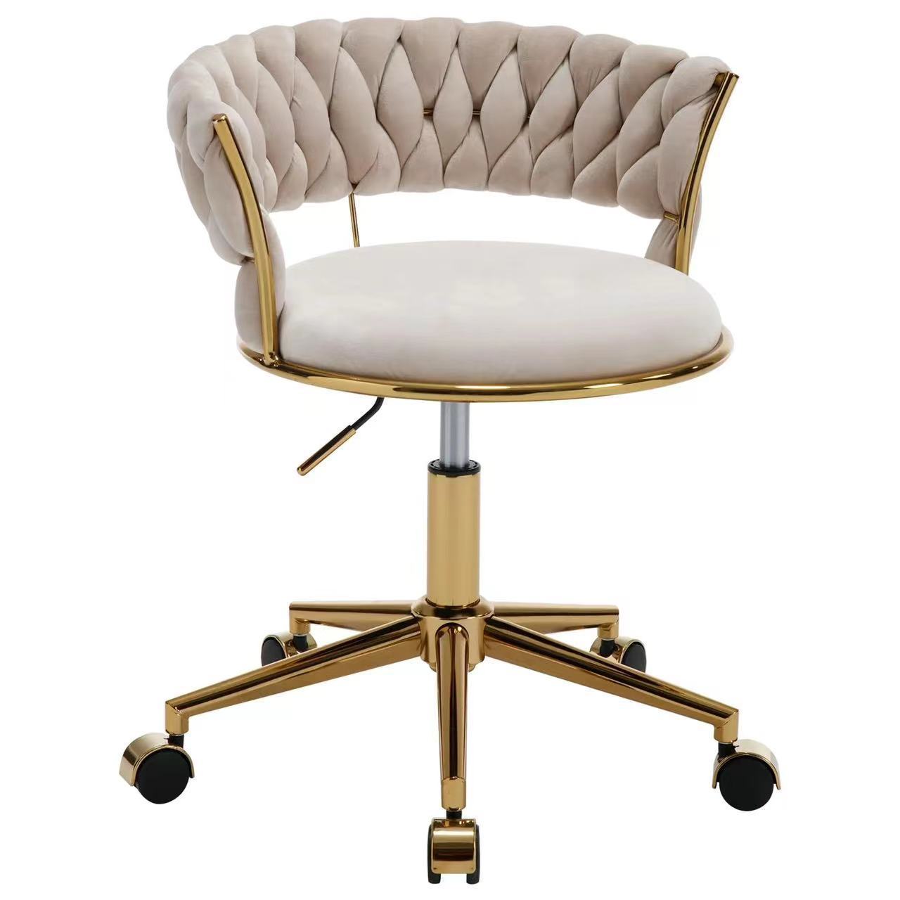 Nordic Coil Velvet Iron Vanity Stool