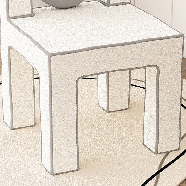 Contemporary Lambswool Wood Iron Vanity Stool