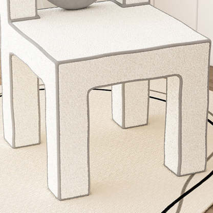 Contemporary Lambswool Wood Iron Vanity Stool