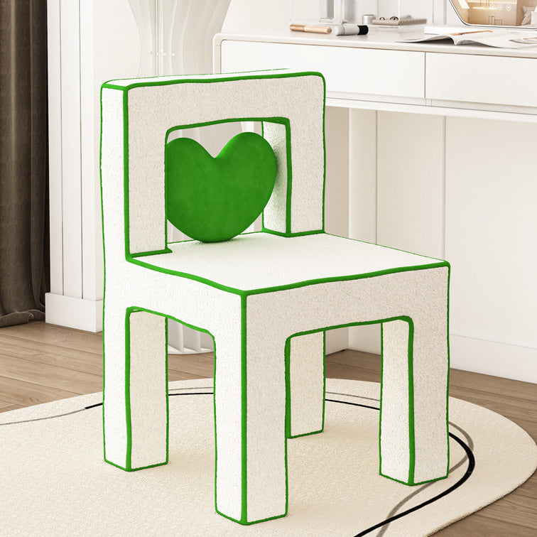 Contemporary Lambswool Wood Iron Vanity Stool