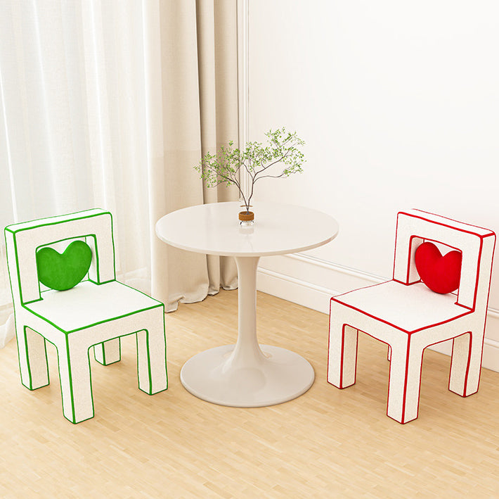 Contemporary Lambswool Wood Iron Vanity Stool