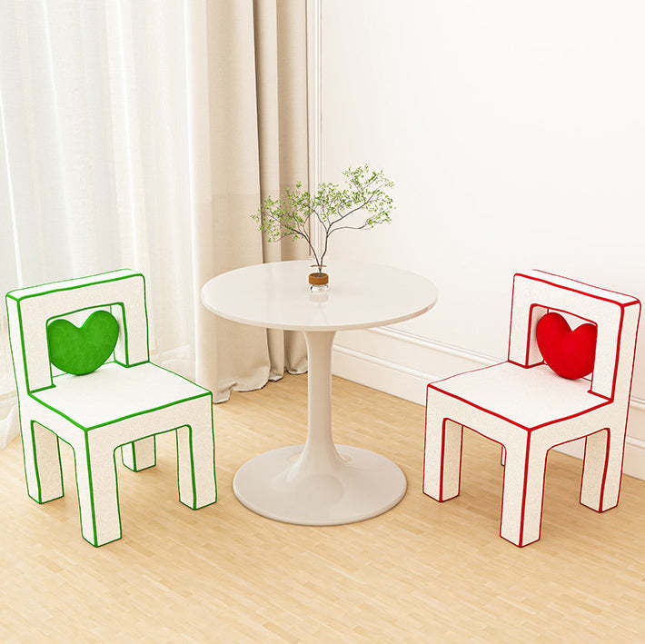Contemporary Lambswool Wood Iron Vanity Stool