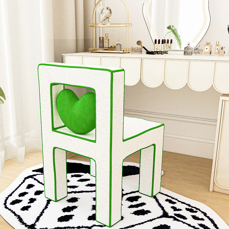 Contemporary Lambswool Wood Iron Vanity Stool