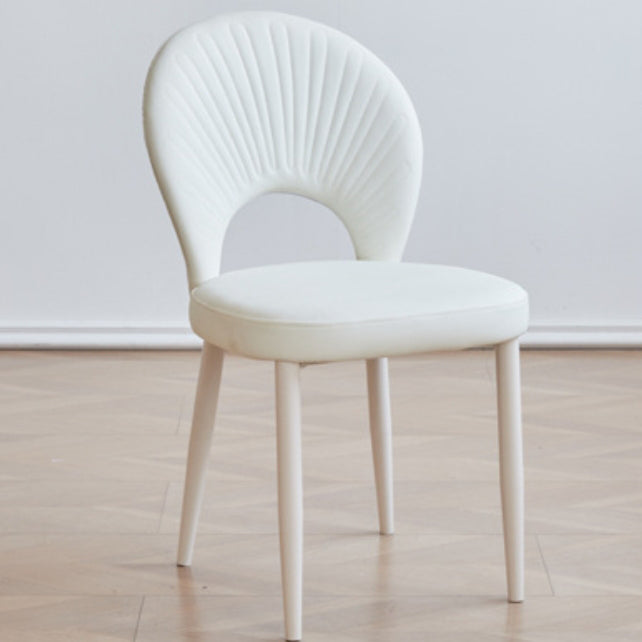 Nordic Scallop Leather Iron Dining Chair