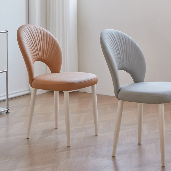 Nordic Scallop Leather Iron Dining Chair