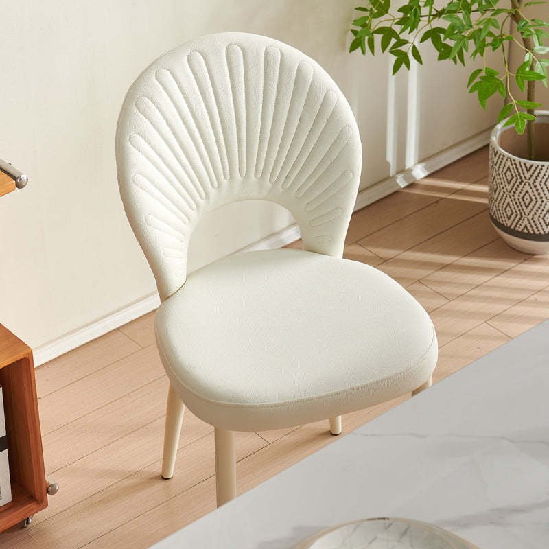 Nordic Scallop Leather Iron Dining Chair