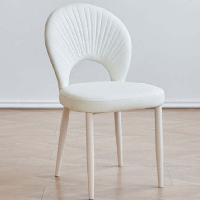 Nordic Scallop Leather Iron Dining Chair