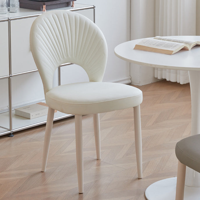 Nordic Scallop Leather Iron Dining Chair