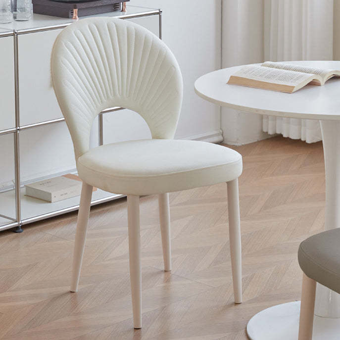 Nordic scallop white leather dining chairs & benches