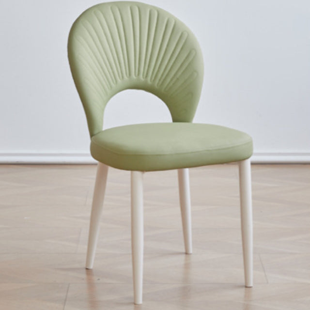 Nordic Scallop Leather Iron Dining Chair