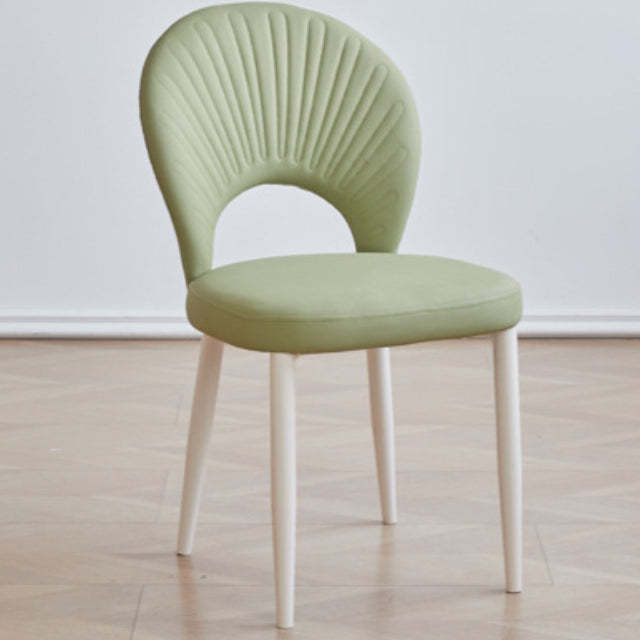Nordic Scallop Leather Iron Dining Chair