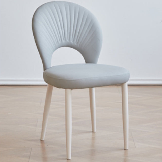Nordic Scallop Leather Iron Dining Chair