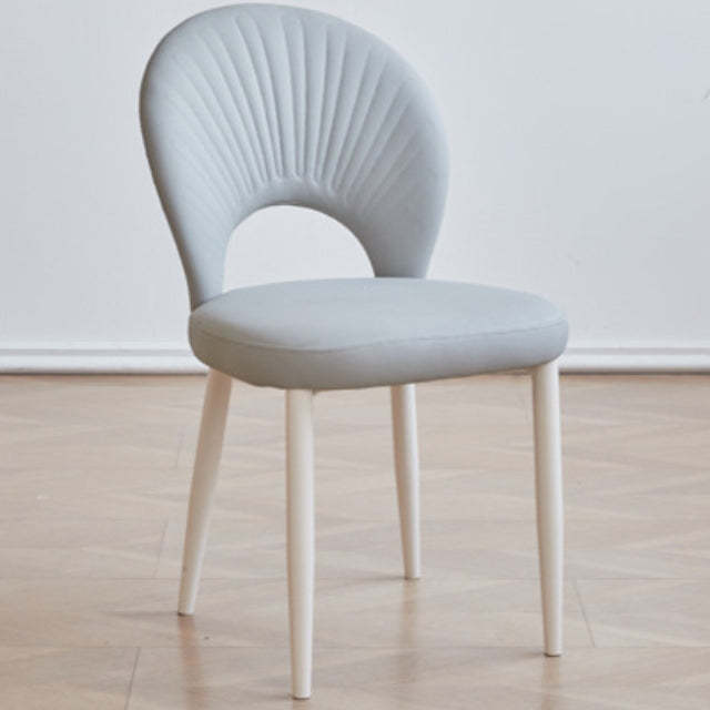 Nordic Scallop Leather Iron Dining Chair