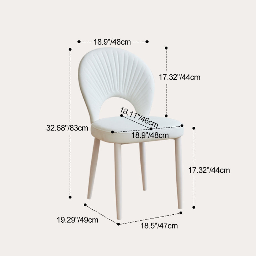 Nordic Scallop Leather Iron Dining Chair — Gray