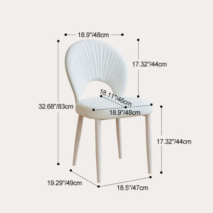 Nordic Scallop Leather Iron Dining Chair — Gray