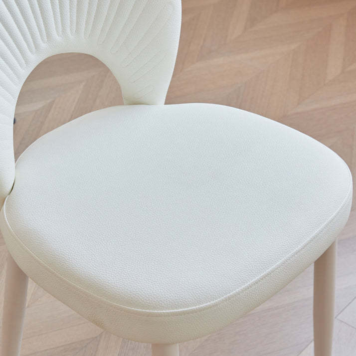 Nordic Scallop Leather Iron Dining Chair