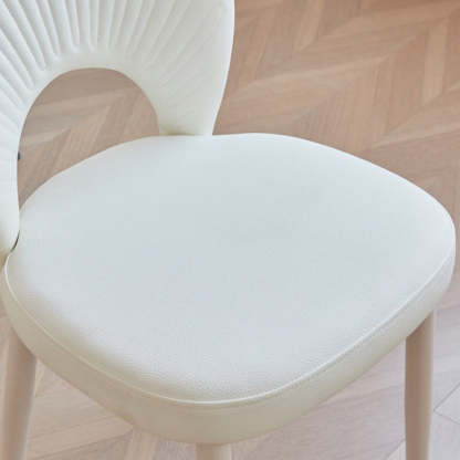 Nordic Scallop Leather Iron Dining Chair