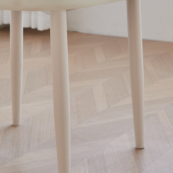 Nordic Scallop Leather Iron Dining Chair