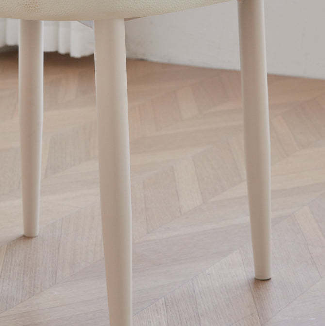 Nordic Scallop Leather Iron Dining Chair