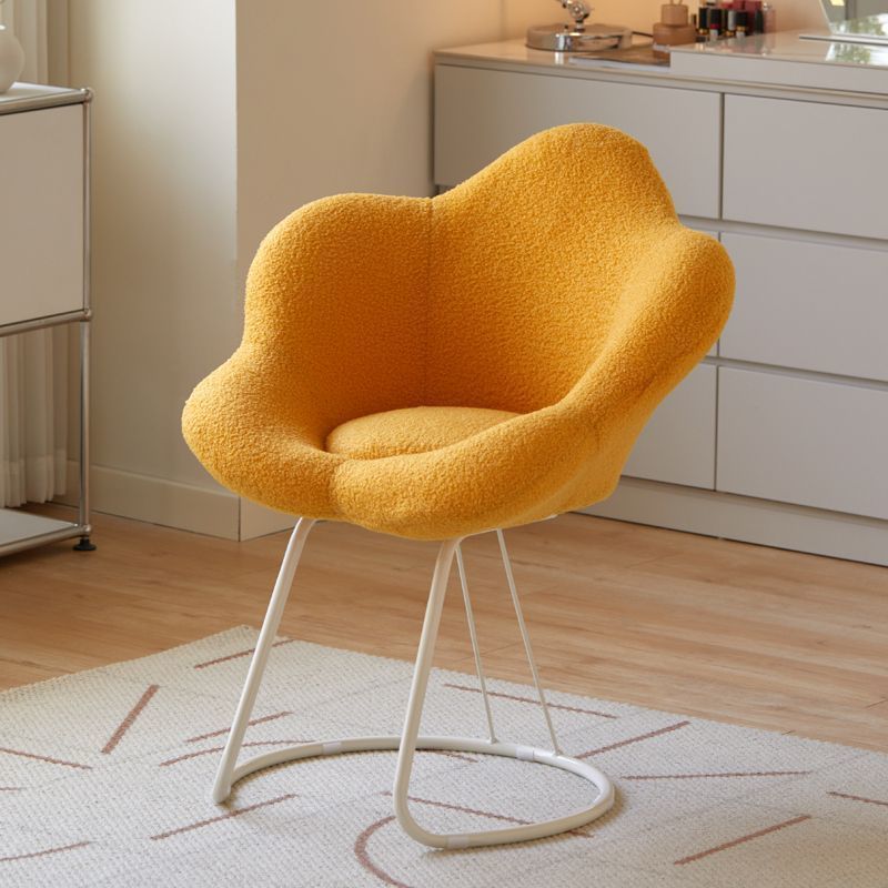 Contemporary Flower Lambswool Steel Vanity Stool