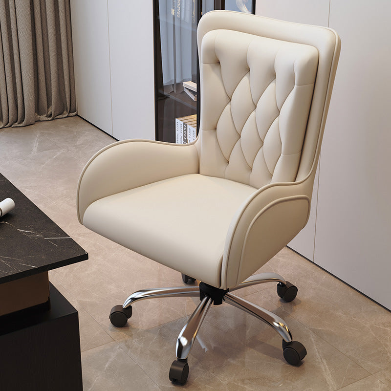 Nordic Leather Steel Desk Chair