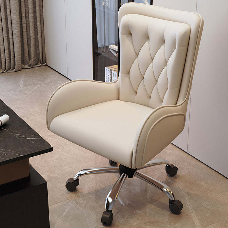 Nordic Leather Steel Desk Chair