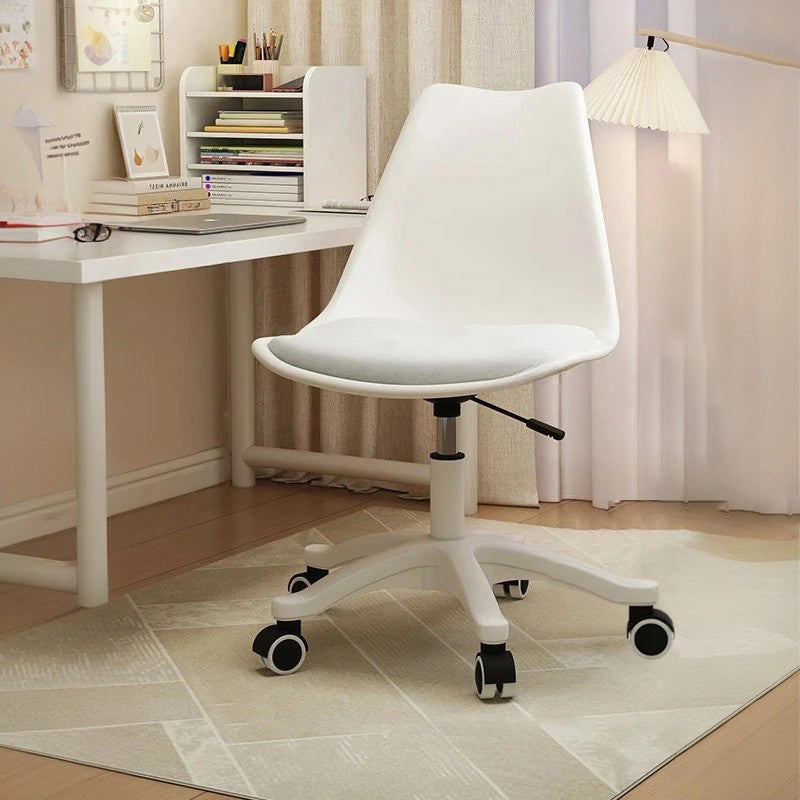 Nordic Plastic Steel Nylon Desk Chair — Pink