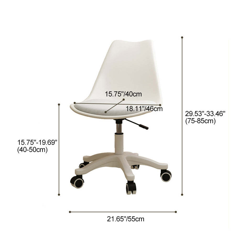 Nordic Plastic Steel Nylon Desk Chair — Gray