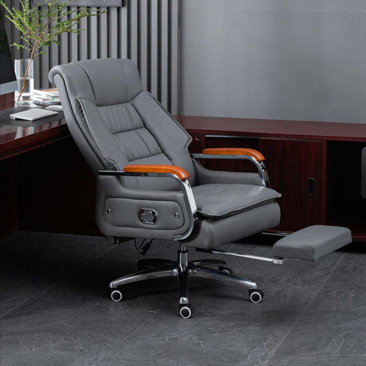 Scandinavian Solid Wood PU Desk Chair