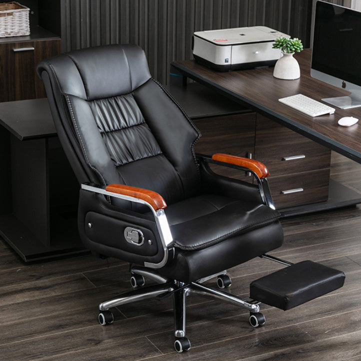 Scandinavian Solid Wood PU Desk Chair