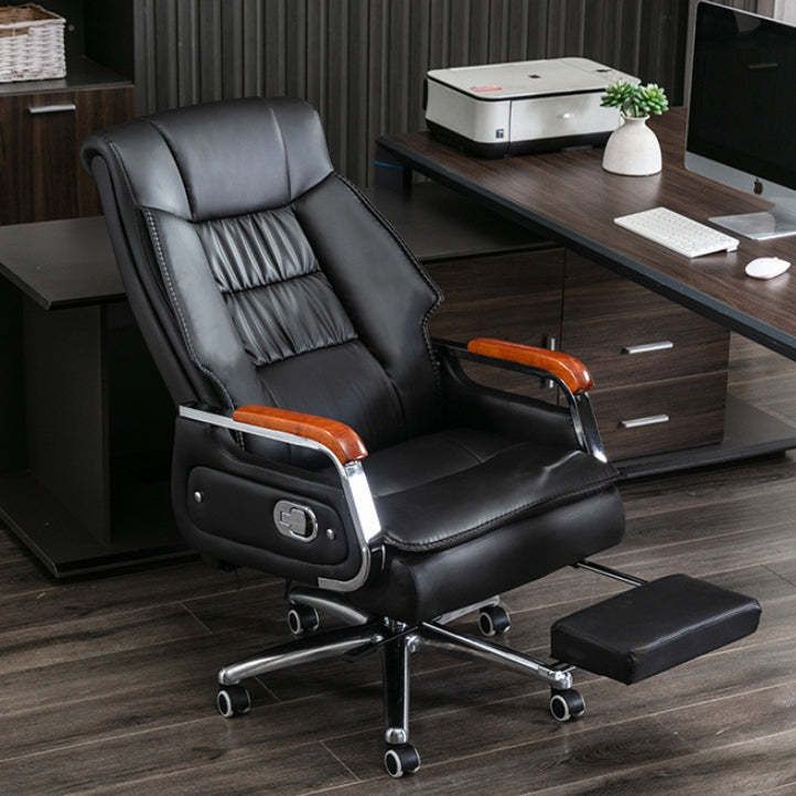 Scandinavian Solid Wood PU Desk Chair
