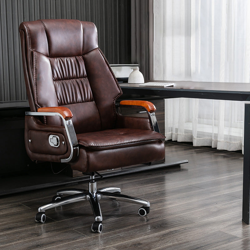 Scandinavian Solid Wood PU Desk Chair