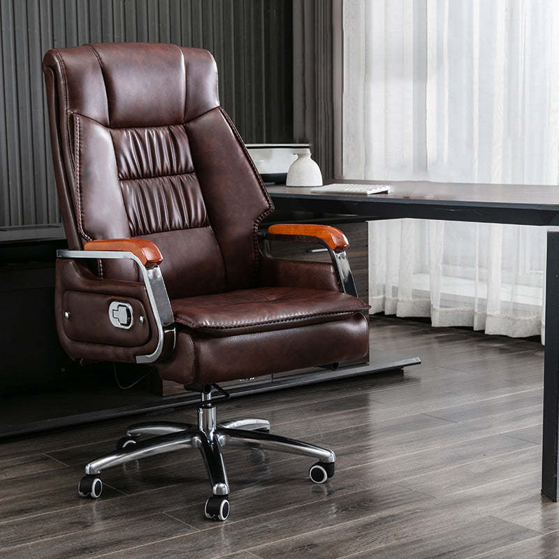 Scandinavian Solid Wood PU Desk Chair