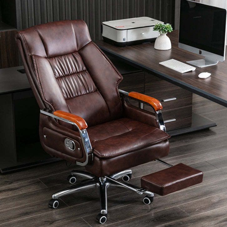 Scandinavian Solid Wood PU Desk Chair