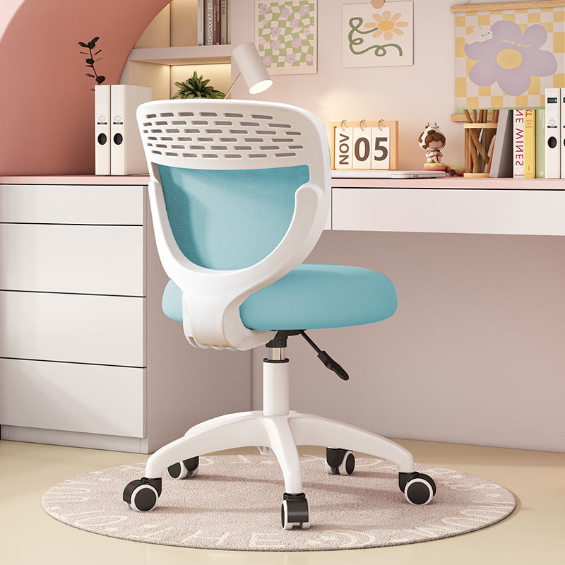 Contemporary Plastic Mesh Nylon Desk Chair — Lake Blue