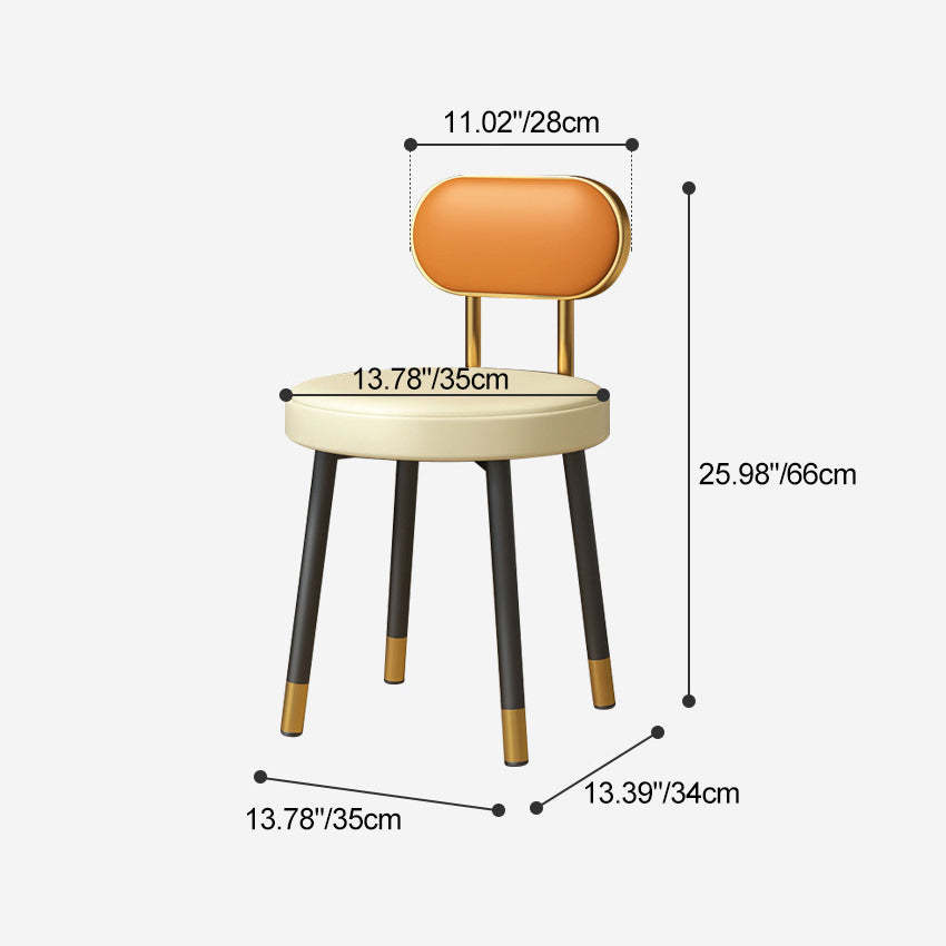 Nordic PU Iron Vanity Stool — Orange / Green
